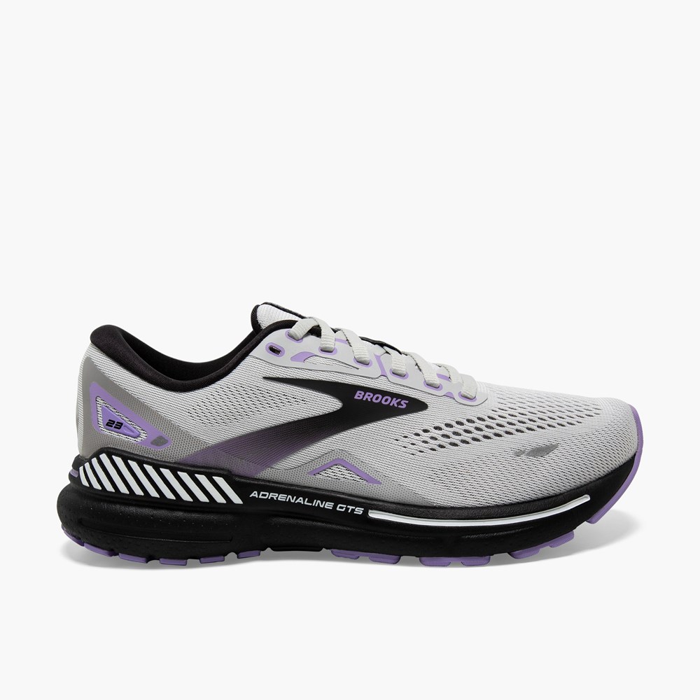 Chaussure Running Brooks Adrenaline GTS 23 Grise Noir Violette Femme | LHX-8726379